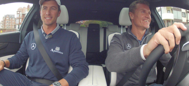 Video: David Coulthard chauffiert Adam Scott im Mercedes CLS 63 Shooting Brake: Mercedes-Benz ist Partner der Open Championship