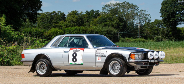 1979er Mercedes-Benz 450 SLC 5.0 Werksrallye-Auto: Der seltene Rallyewagen kann Dir gehören