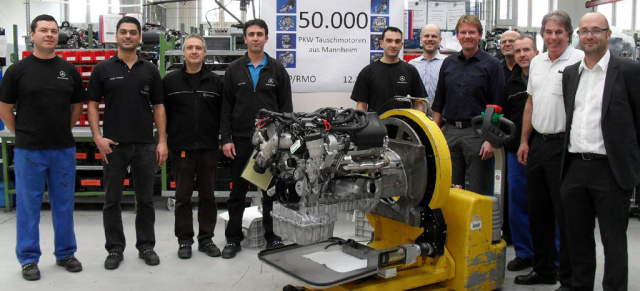 MB Werk Mannheim fertigt 50.000sten Tauschmotor : Mercedes-Benz Original-Tauschteile als wirtschaftliche und umweltfreundliche Alternative zu Neuteilen