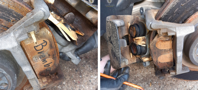 Kurioser Polizeifund: Mercedes-GLE mit Bremsbelägen aus Holz: Skurril: Mercedes GLE als neue Holzklasse?