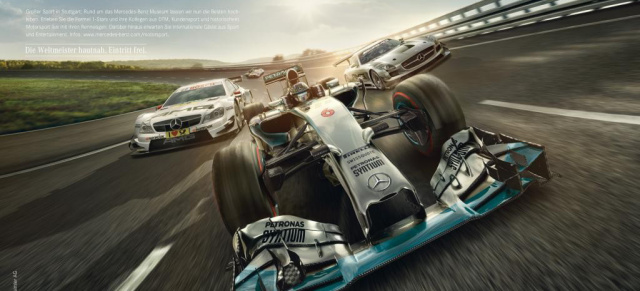 29. November: Stars & Cars, Stuttgart: Silberpfeil-Werksteam MERCEDES AMG PETRONAS kommt als Formel 1 Konstrukteurs-Weltmeister 2014 nach Stuttgart
Mit dabei:  Lewis Hamilton & Nico Rosberg sowie alle sieben Mercedes-Benz DTM-Fahrer