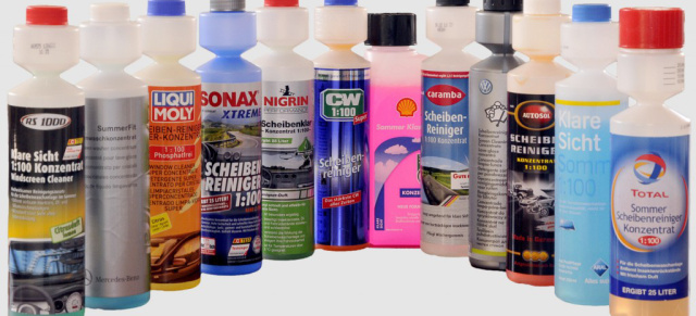 GTÜ testet Sommer-Scheibenreiniger: Ein Dutzend Produkte im Test