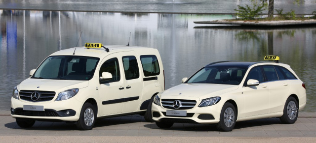 Mercedes stellt die Stars der Europäischen Taximesse vor (07./08.11.) : Mercedes-Benz präsentiert drei Taxi-Neuheiten und ein komplettes Produktportfolio für den Taxi- und Mietwageneinsatz