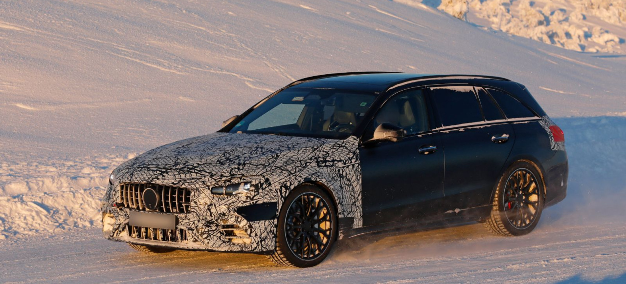 Mercedes-AMG Erlkönig erwischt: Aktuelle Bilder vom C43 T-Modell-Facelift 2027