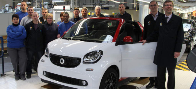 smart cabriolet: Produktionsstart im smart Werk Hambach: Im smart Werk Hambach ist das smart fortwo cabrio angelaufen