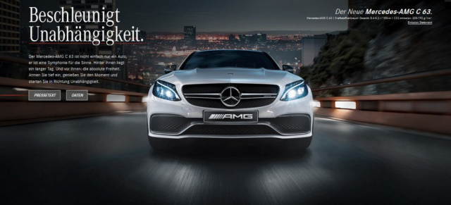 Webspecial: Mercedes-AMG C63 2015: Die neue Generation der dynamischen C-Klasse online erfahren