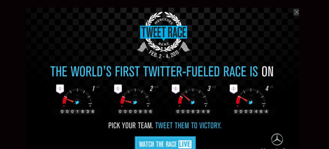 Verrücktes Mercedes-Benz Rennen - mit Twitter Treibstoff: "Tweet Race" - die etwas andere Mercedes Challenge im Web 2.0