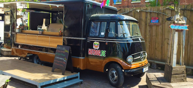 Vintage-Foodtruck: Mercedes-Benz L 319: Leckerer Anblick: Beim 66er L 319 geht es um die Wurst